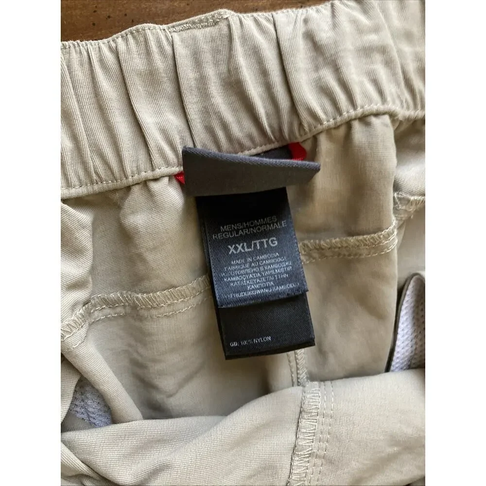 THE‎ NORTH FACE Convertible Cargo Pants Shorts Mens Sz XXL Tan Nylon Adjustable